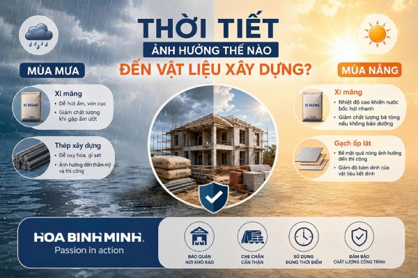 THỜI TIẾT ẢNH HƯỞNG THẾ NÀO ĐẾN VẬT LIỆU XÂY DỰNG?